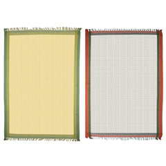 Athom Trendz Living Light Weight Cotton Premium Waffle Border Bath Towel 480 Gsm | Pack Of 2 (Multi15)