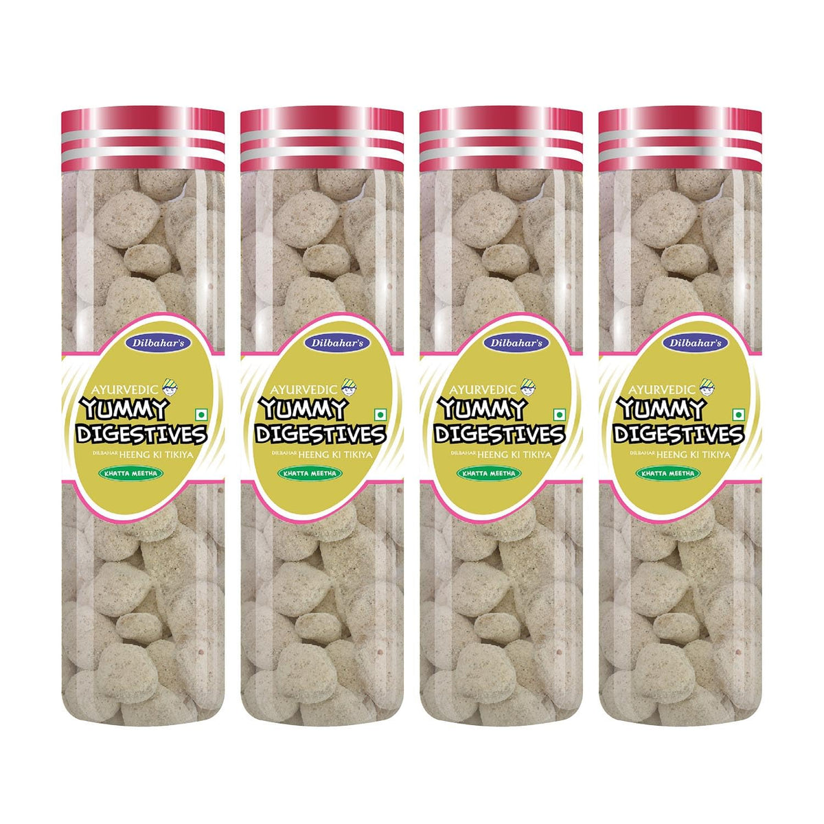 Dilbahar'S Hing Peda 400gm, (100gm *4) | Yummy Digestive Goli Pachak | Jar Pack