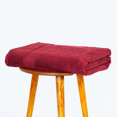 Himeya 100% Cotton Large Size Bath Towels 500 Gsm | Soft & Absorbent - Wine Red