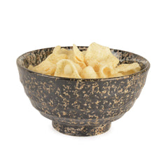 Handmoulded Studio Pottery Serving Cum Snack Bowl - 750ml, Black | Decorative Bowl For Kitchen