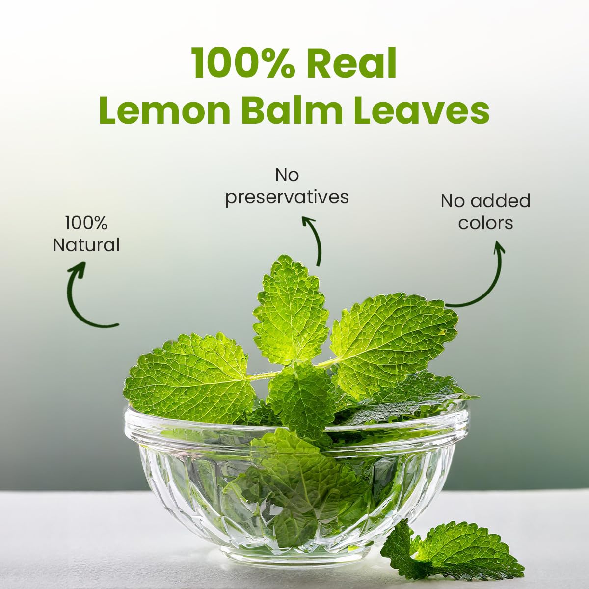 Blue Tea Lemon Balm Herbal Tea - 50gm Reusable Pet Jar, 1.7 Ounce, 50+ Cups | Relieves Stress, Reduces Bloating, Improves Digestion - Caffeine Free, Non-GMO
