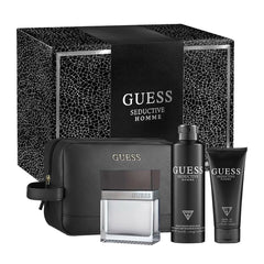 Guess Seductive Homme Men Gift Set EDT 3.4 Fl.oz. + Shower Gel 3.4 Fl.oz. + Body Spray 5.9 Oz. + Pouch