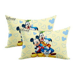 Kid's Disney Mickey Team Pillow For Sleeping, Cozy & Fluffy Super Soft Pillow, Cream - 12x18 Inches | Suitable For All Sleepers, Multipurpose & Comfortable, Breathable - 2 Pcs