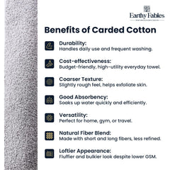 Earthy Fables Basic Hand Towel 800 Gsm | Pure Carded Cotton, Soft, Absorbent, Quick Dry & Skin-Friendly Towel - Pack Of 4 (Cloudy Grey)