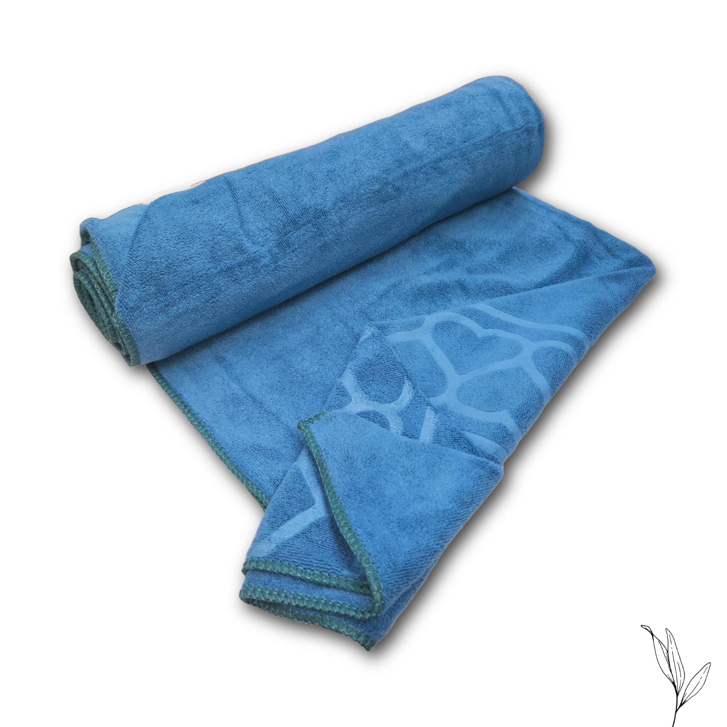 Nive Home Linens Microfiber Bath Towel 800 Gsm | Self Design, Ultra Soft, Super Absorbent, Quick Dry (Gray & Teal)- Pack Of 2