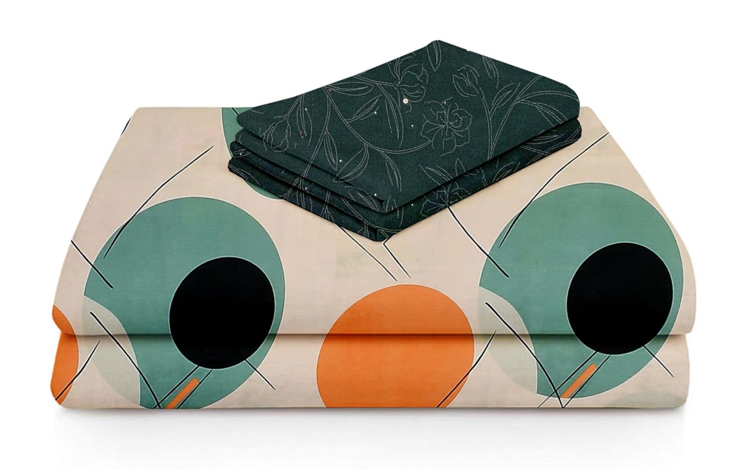 Bedsheet For Double Bed Queen Size With 2 Pillow Cover - 100 X 100 Inches, Sea Green | Perfect For Gifting On Weddings Bedsheet