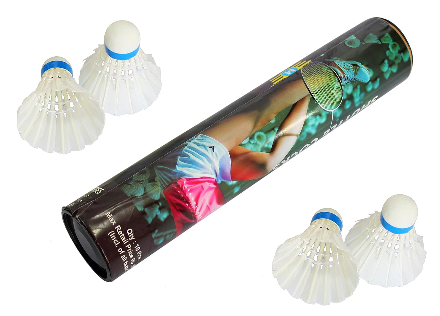 Stonkraft Badminton Feather Shuttlecock With Excellent Flight & Balance | White , Pack Of 10
