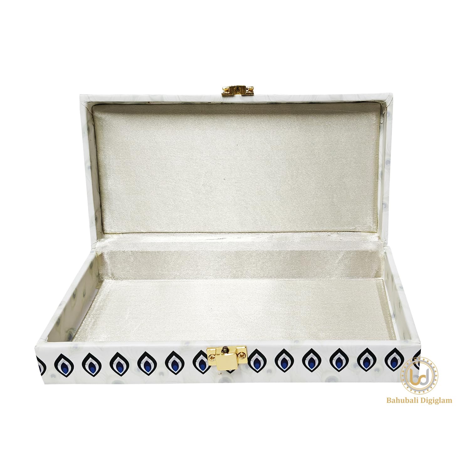 Morpankh Design Gold Printed Matt Touch Mgi Floral Decorative Box, Wedding Fancy Shagun Cash Box, Jewellery Box, Money Box, Gaddi Box, Colour - Multicolour