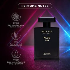 Bella Vita Luxury Klub Man Eau De Parfum 100ml 3.4 Fl.oz. Long Lasting | Gift For Husband