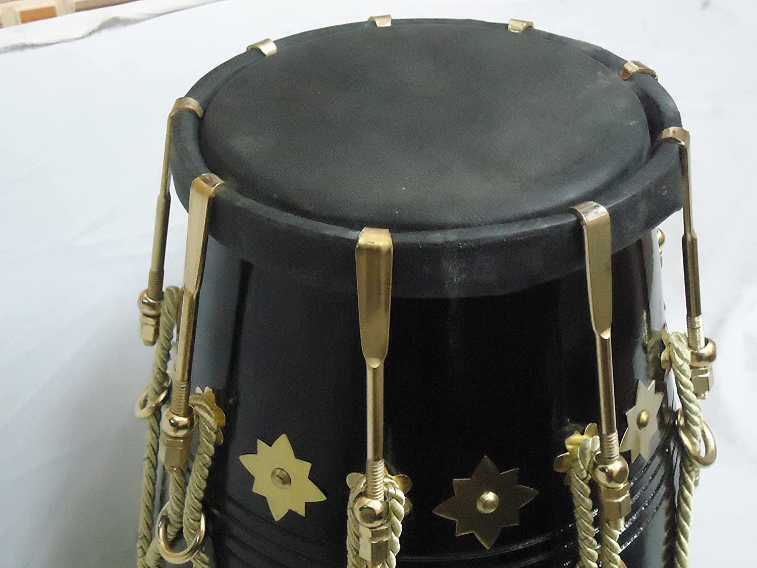 Hand Made Indian Shesham Wood Dholak Drum With Bag - Black & Golden | Perfectly Symmetric Round Dholak - Dholak For Festival, Wedding, Satsang | Very Easy To Tune
