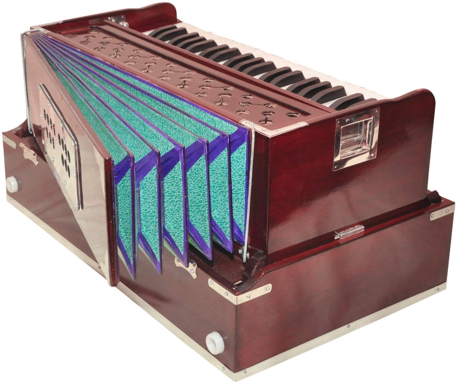 Musical Instrument Harmonium With Cover - 9 Stopper, Churidar Bellow, 42 Key, Two Reeds (Bass-Male), 3 1/2 Octave | Handmade Instrument