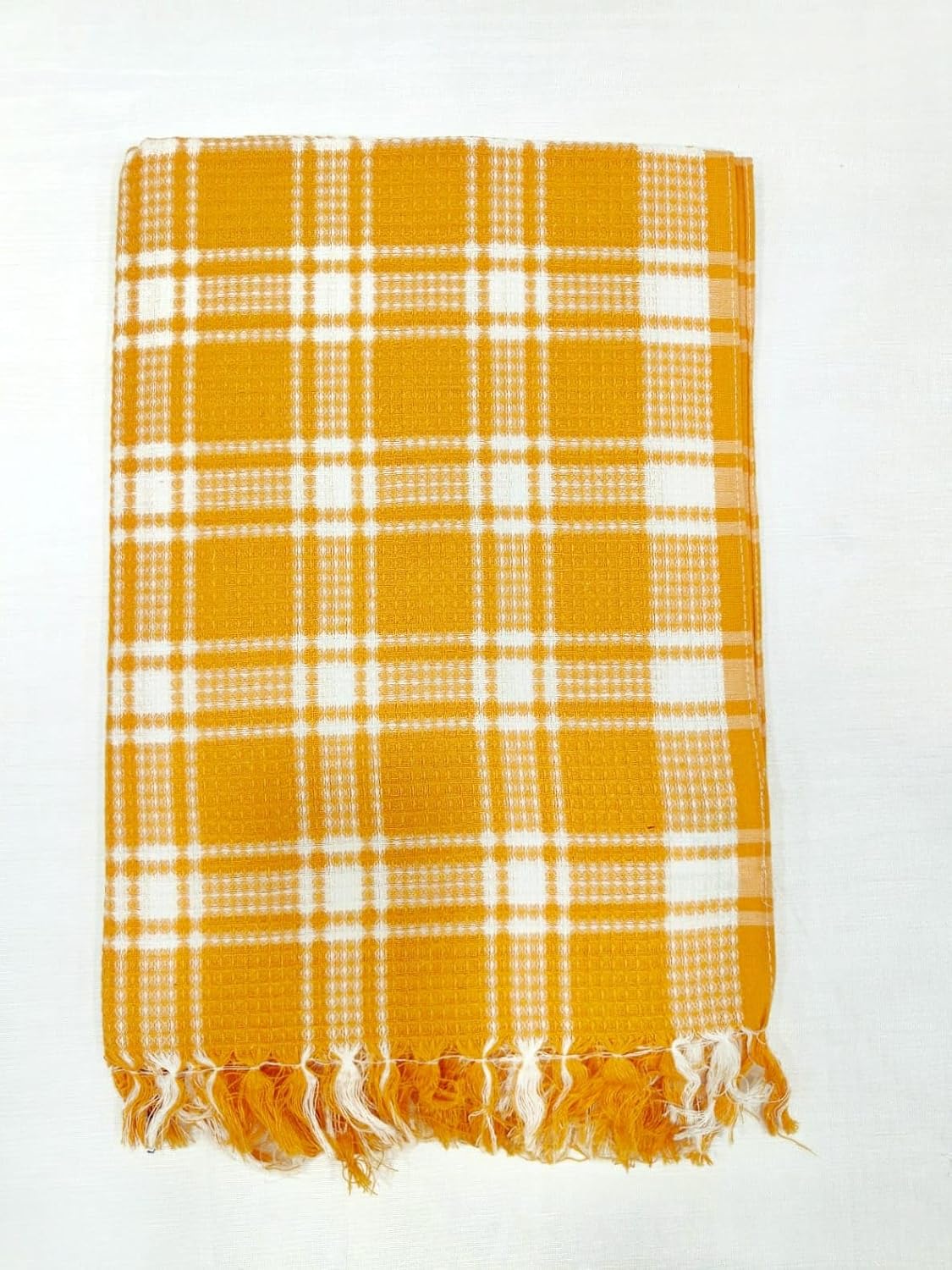 Bombay Dyeing Rimzim 100% Cotton Printed Soft & Slick Quick Drying Bath Towels 500 Gsm (Orange & Blue) - 2 Pcs