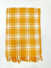 Bombay Dyeing Rimzim 100% Cotton Printed Soft & Slick Quick Drying Bath Towels 500 Gsm (Orange & Blue) - 2 Pcs