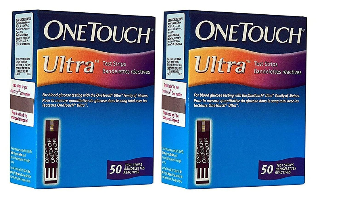 OneTouch Ultra Test Strips - Pack of 100 Test Strips | Blood Sugar Test Machine Testing Strips | Global Iconic Brand | For use with OneTouch Ultra 2 Glucometer & OneTouch Ultra Easy Glucometer