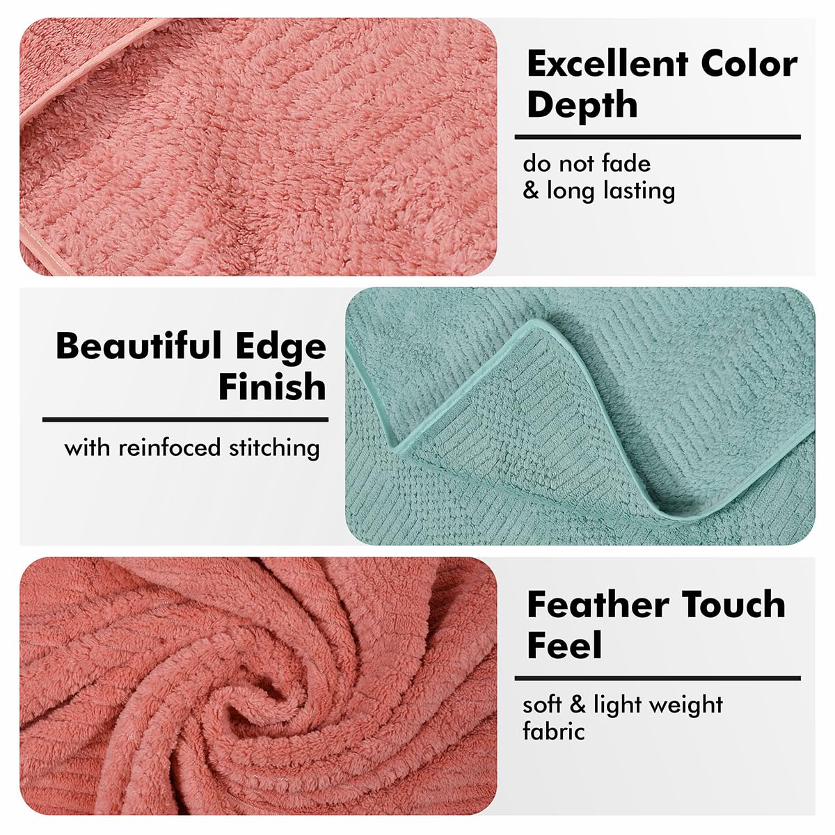 Urbanleaf Microfiber Large Bath Towel 1kg | Quick Dry Super Absorbent Bath Towel For Men & Women | Pack Of 2 (Light Green & Coral)
