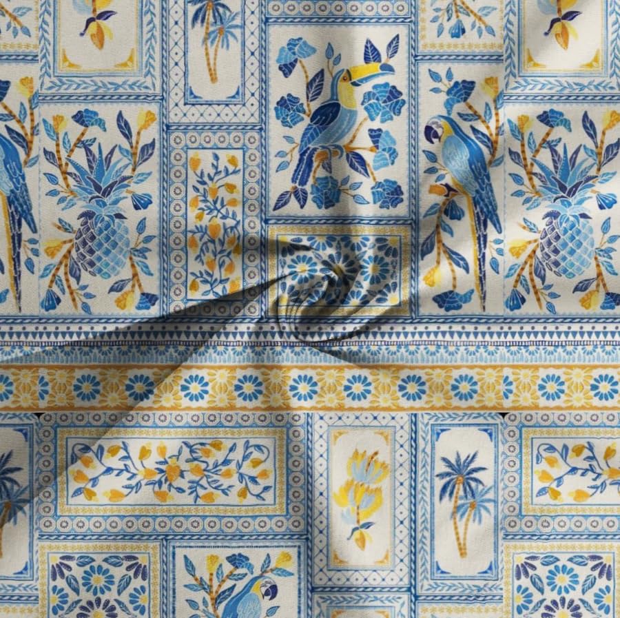 100% Cotton Double Bed Bedsheet Set With 2 Matching Pillow Covers | 90 X 90 Inches, Blue - Ideal For Villas, Guest Houses, & Daily Home Use Double Bedsheet
