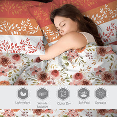 Single Bedsheet With One Pillow Covers Size - 59 X 87 Inches, Multicolor | Light Weight & Durable Bedsheet Set - Wrinkle Resistant Beautifully Designed Collection