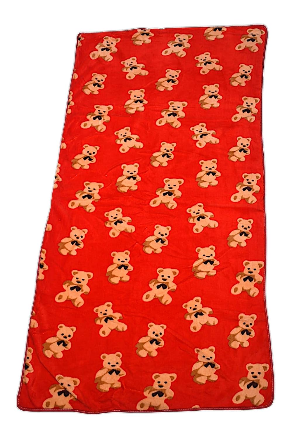 Microfiber Teddy Printed Bath Towel 400 Gsm | Absorbent Super Soft & Comfortable Quick Drying Bathing Towel (Red)