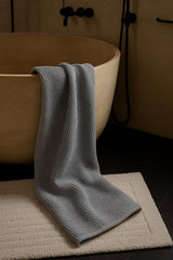 Drape&Luxe Gen-Z Towel Premium Waffle Cotton Bath Towel 600 Gsm | Super Soft & High Absorbency Towel, Quick Drying Large Size Towels (Grey) - Pack Of 1