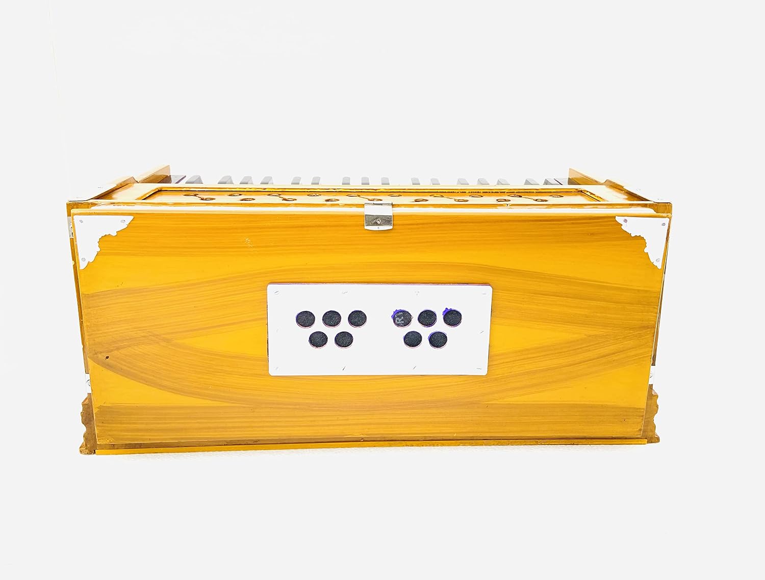 Musical Instrument Harmonium For Beginners & Professionals - 39 Keys, 7 Stopper, Double Bellow, 3 1/4 Octave, Two Reeds (Bass- Male) | Two Side Carry Handles, Jaali Frame On Keys