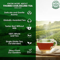 Goodricke Thurbo Darjeeling Whole Leaf Tea - Pack Of 7 X 100gm, 3.5 Ounce Each | Premium Black Long Loose Tea Leaves With Rich Taste - 100% Pure & Original Single Estate Chai Patti | Low Caffeine