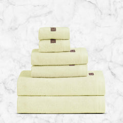 Spread Spain Bamboo Towel Bath, Hand & Face Towel 1950 Gsm | High Absorbent Super Soft | Hotel Spa Decorative Bathroom Towels | Cream (Set Of 6)