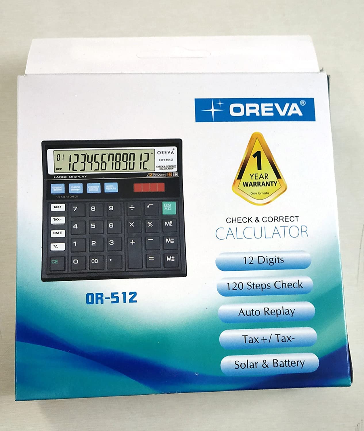 Desktop Calculator Solar Battery Dual Power 10 Digit LCD Display | 1 Year Warranty - Suitable For Office, School And Home