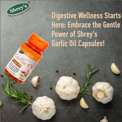 Shrey's Garlic Oil Capsules For Cardiovascular Support, Improves Digestion & Overall Health Support | 100 Capsules 100gm 0.2lbs Each Pack Of 3