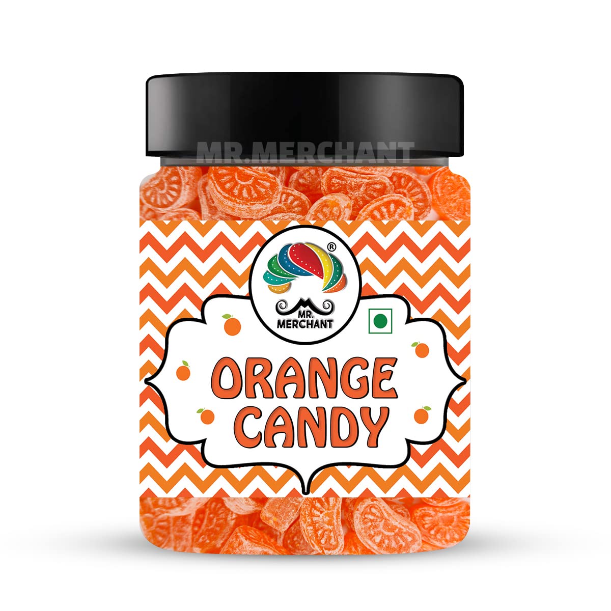 Mr. Merchant Orange Candy (Narangi Goli) 300gm, | Jar Pack