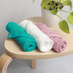 Heelium Bamboo Face Towel 600 Gsm | Ultra Absorbent & Odour-Free 3x Softer Than Cotton Towels | Pack Of 3 -Peach, Teal & White
