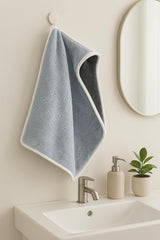 Divyam Microfiber Hand Towel 600 Gsm | Reversible Soft & Absorbent Towels For Bathroom, Kitchen, Gym With Hanging Loop Quick Dry Hand Towel (Pink White Blue)- Set Of 3