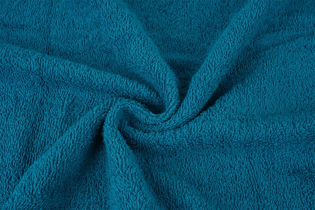 Casa Copenhagen Germany Design 2 Bath + 2 Hand & 2 Washcloths Towels 1800 Gsm | He & She Super Soft Collection 100% Cotton 6 Piece Towel Set - Violet Indigo & Teal Green