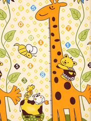 Microfiber Kids Giraffe Elastic Fitted Double Bedsheet With 2 Pillow Covers | 90 X 90 Inches, Yellow | Normal Hand Wash Or Machine Wash