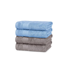 Mytrident Soft Comfort Air Rich 100% Cotton Hand Towel 800 Gsm | Highly Absorbent Towels For Men & Women Hand Towel (Charcoal & Allure) - 4 Pcs