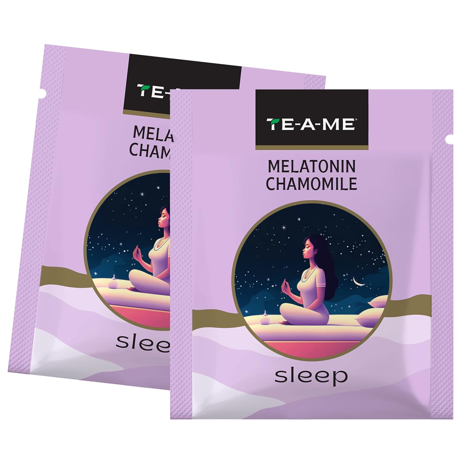 TE-A-ME Melatonin Chamomile Sleep Tea - Pack Of 4 X 25 Infusion Tea Bags | Chamomile Tea For Good Sleep - Made With Melatonin, Chamomile Flowers, Passion Herb, Lavender Flower | Caffeine Free