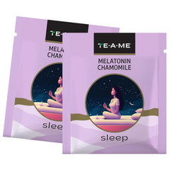 TE-A-ME Melatonin Chamomile Sleep Tea - Pack Of 4 X 25 Infusion Tea Bags | Chamomile Tea For Good Sleep - Made With Melatonin, Chamomile Flowers, Passion Herb, Lavender Flower | Caffeine Free