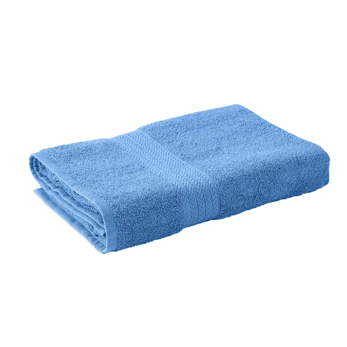 Hokipo 100% Cotton Bath Towels 600 Gsm | Extra Soft & Absorbent Large Size Towel For Men & Women - Sky Blue (In-624)