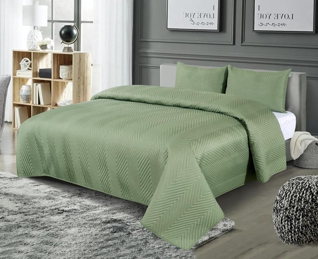 Solid Bedsheet For Double Bed With 2 Pillow Covers | Size - 90 X 100 Inches, Green | Light Weight, Suitable For All Seasons & Easy To Wash