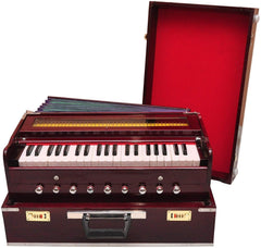 Musical Instrument Harmonium With Cover - 9 Stopper, Churidar Bellow, 42 Key, Two Reeds (Bass-Male), 3 1/2 Octave | Handmade Instrument