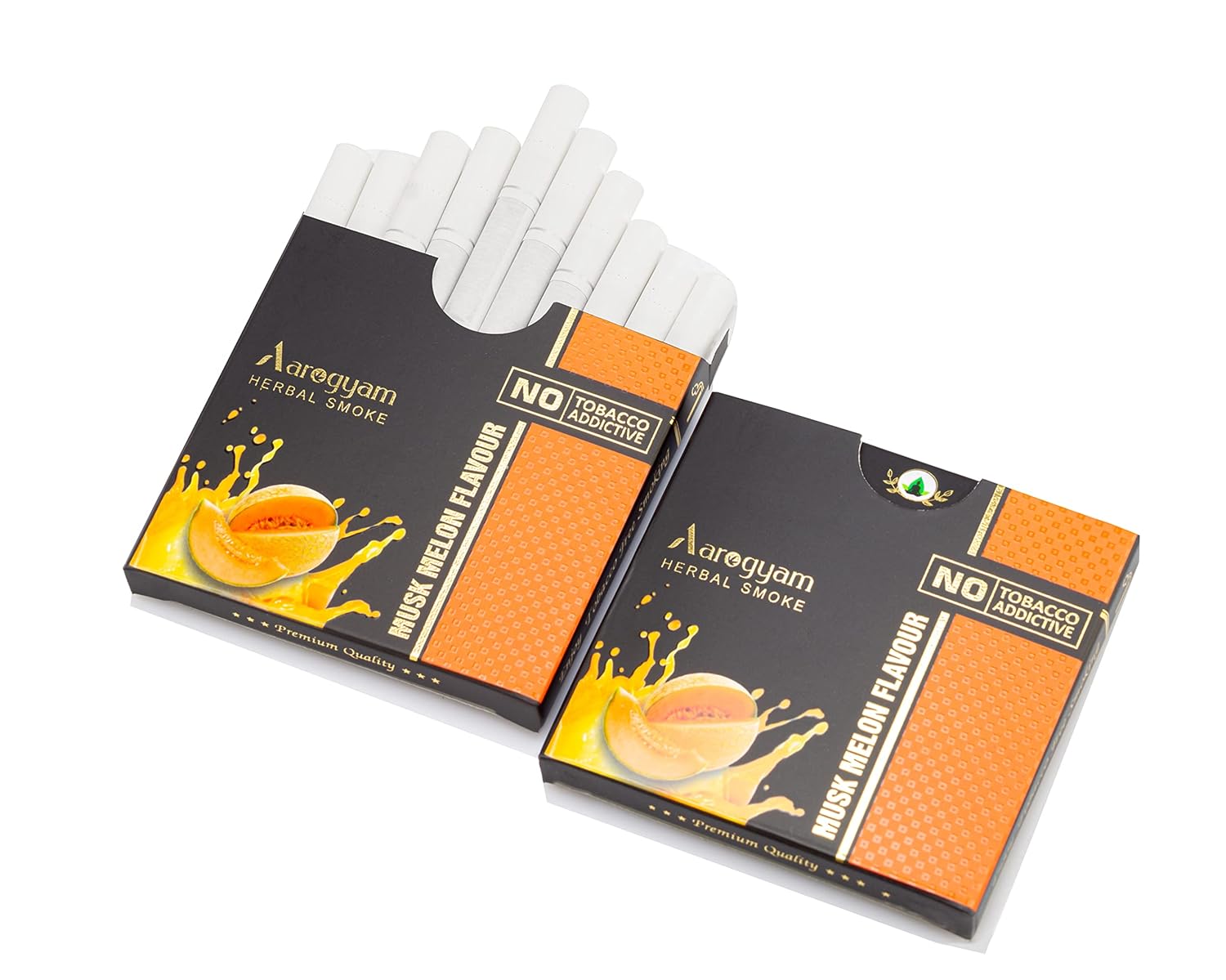 Muskmelon Flavour Cigarette For Relieve Stress & Mood Enhance - 10 Sticks In Each Packet | No Bad Smell, Non Addictive, No Harmful - Tobacco & Nicotine Free
