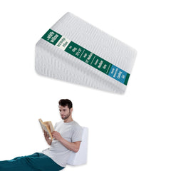Bed Wedge Pillow For Sleeping, HR Foam Pillow - King Size, Medium Height - 20 L X 20 W X 10 H Inch | For Leg Elevation, Convoluted Cooling Gel Memory Foam Pillow, Removable Pillow Cover