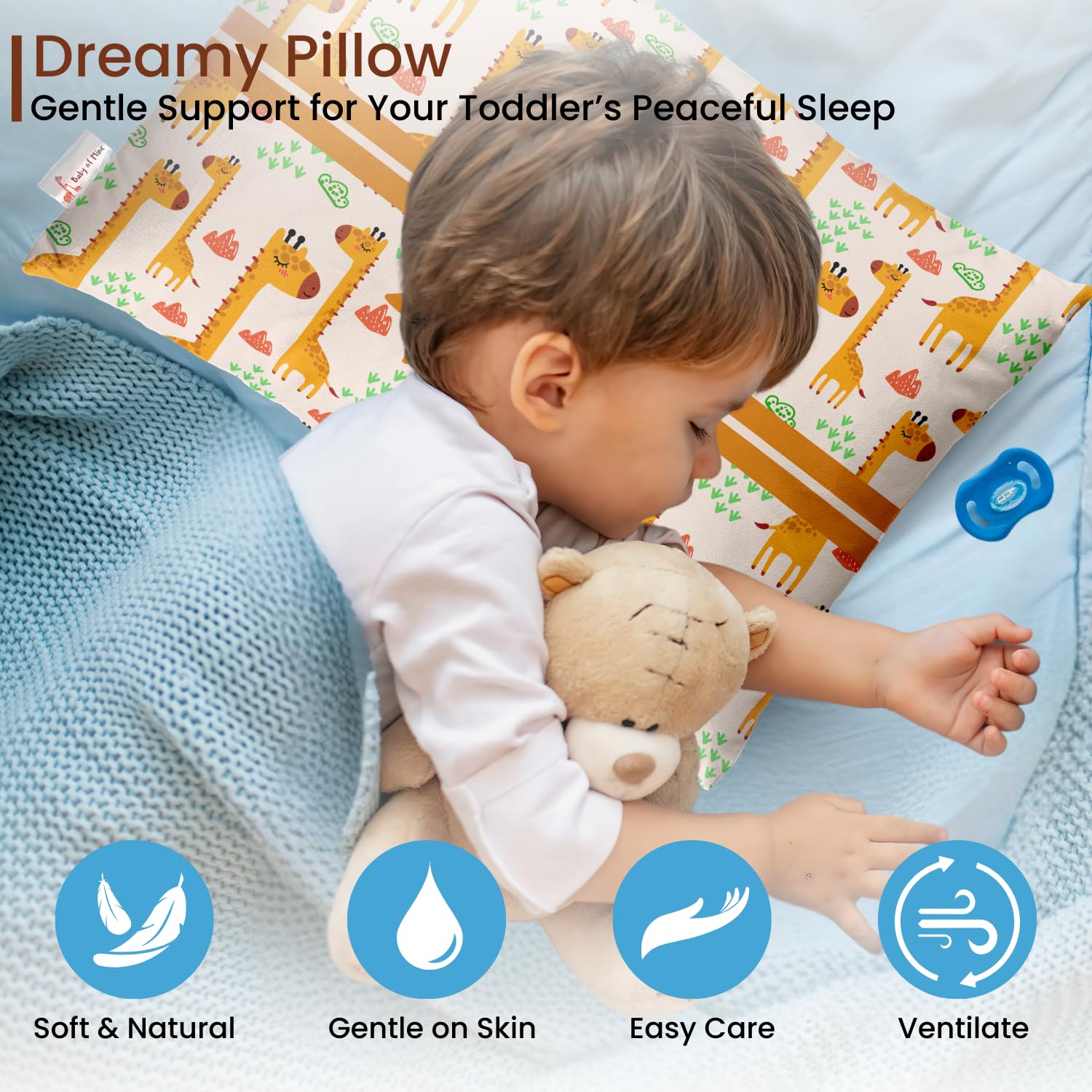 Personalized Pillow For Kids, Super Soft Cotton Kids Cushion - 12 X 18 Inches | Custom Name, For 5 Years Old Kids, Adorable Prints | For Head, Neck Support Baby Pillow - Pillow 04
