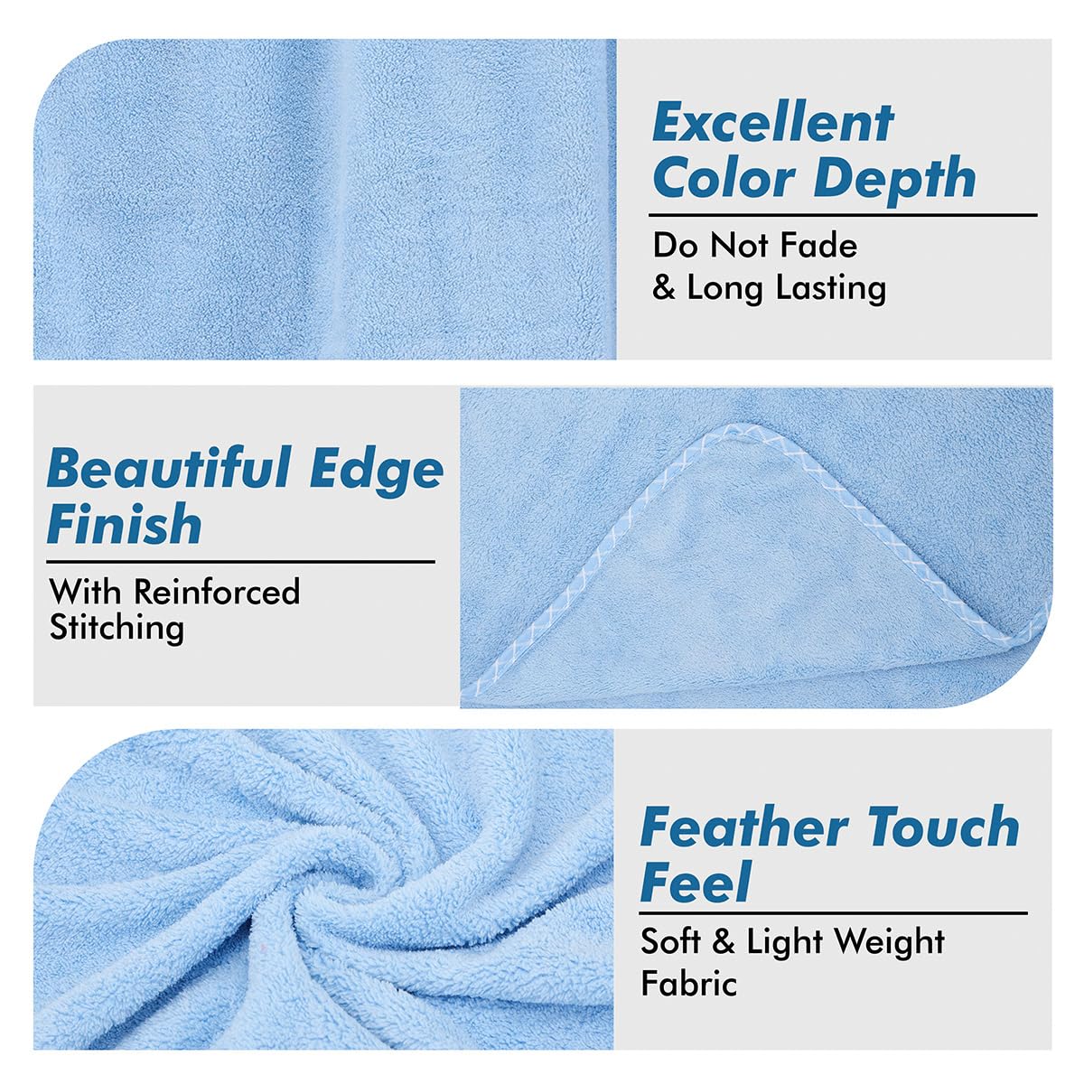 Urbanleaf Microfiber Large Bath Towel Quick Dry Super Absorbent Bath Towel | Towel For Bath, Travel, Gym, Beach, Pool & Yoga (Blue)