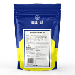 Blue Tea Caffeine Free Hair Protect Herbal Tea - 50 Pyramid Tea Bags In Zip Lock Pack | Antioxidants Support, Hair Protection - Gluten Free