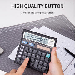 Deli W39231b Calculator 12 - Digit Display For Clear | 3 Years Warranty | With Steps Check And Correct Function - Black