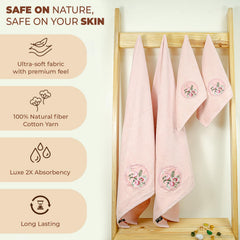 Akiko Home Prima Dream 100% Cotton 2 Bath & 2 Hand Towel 1400 Gsm | Soft, Absorbent & Durable, Cotton Bath & Hand Towel | Pack Of 4 (Peach)