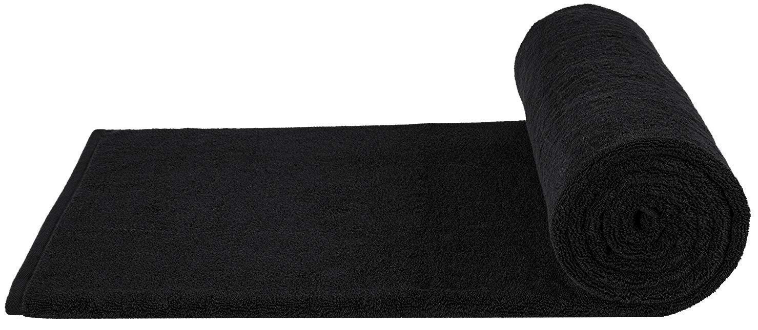 Elstone Home Zero Twist Egyptian Cotton Extra Large Bath Towel 600 Gsm (Black)