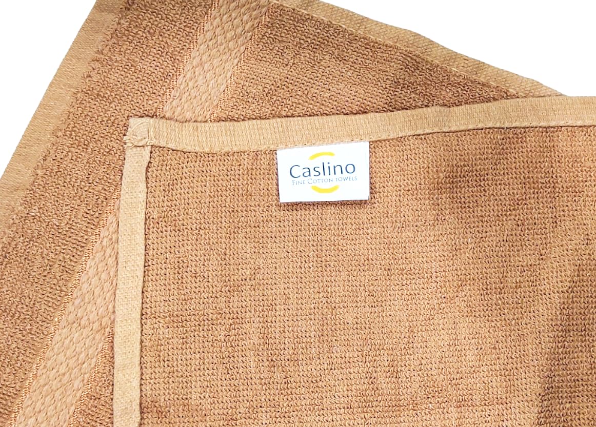 Caslino Small Cotton Face Towels 1800 Gsm | Soft & Absorbent Towel For Women & Men - Dark Beige (Set Of 18)