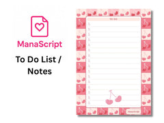 A5 Notes/To Do List Notepad, Beautiful Daily Checklist Pad, Tear-Off Sheets (Cherries) Pack Of 1