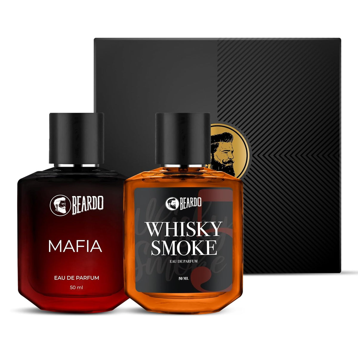 Beardo Whisky Smoke & Mafia Eau De Parfums 100ml 3.4 Fl.oz. Pack Of 2 For Men| Perfect For All Seasons